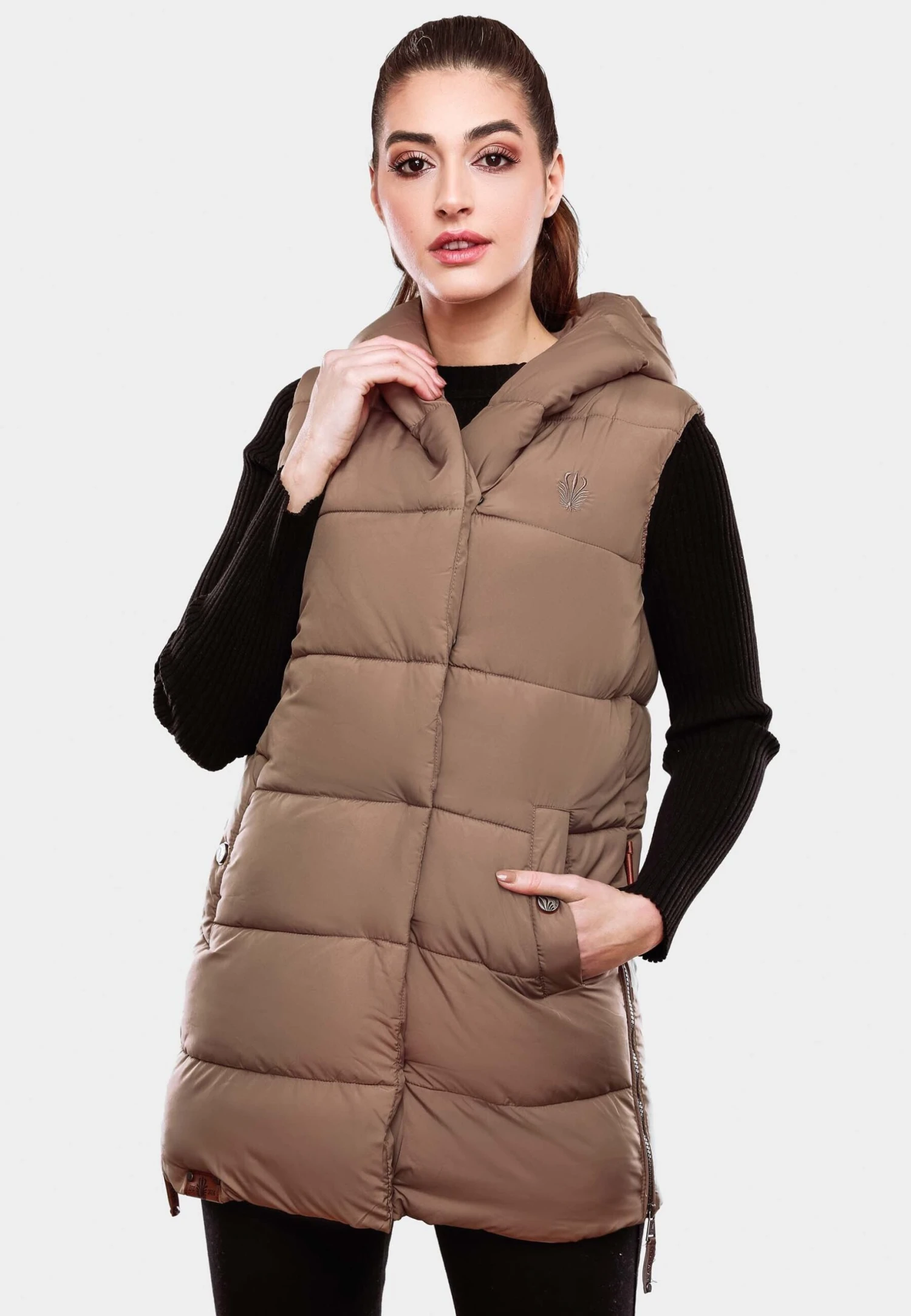 Navahoo Madilynaa - Bodywarmer - Dark Taupe 3 Navahoo Madilynaa - Bodywarmer - Dark Taupe