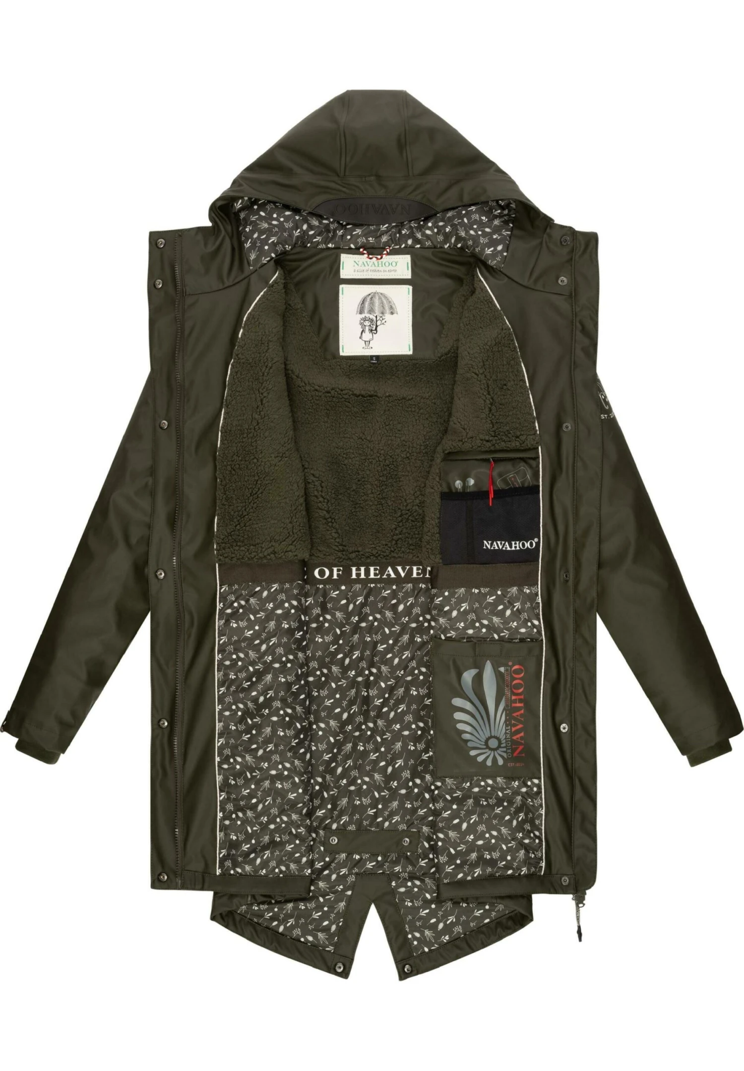 Navahoo Flower Of Ocean - Parka - Dark Olive 6 Navahoo Flower Of Ocean - Parka - Dark Olive - Afbeelding 4