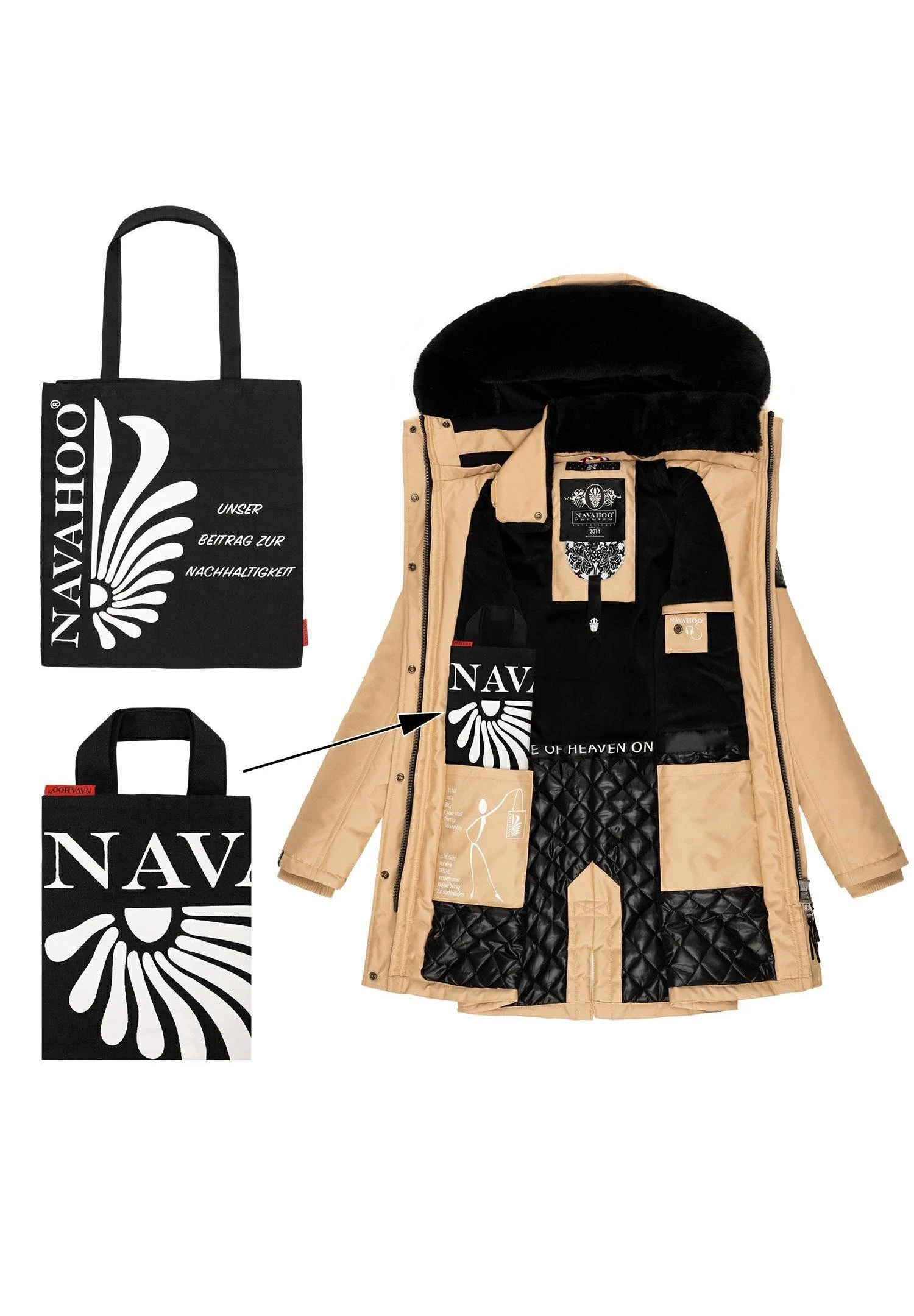 Navahoo Tiniis - Winterjas - Beige 9 Navahoo Tiniis - Winterjas - Beige - Afbeelding 7