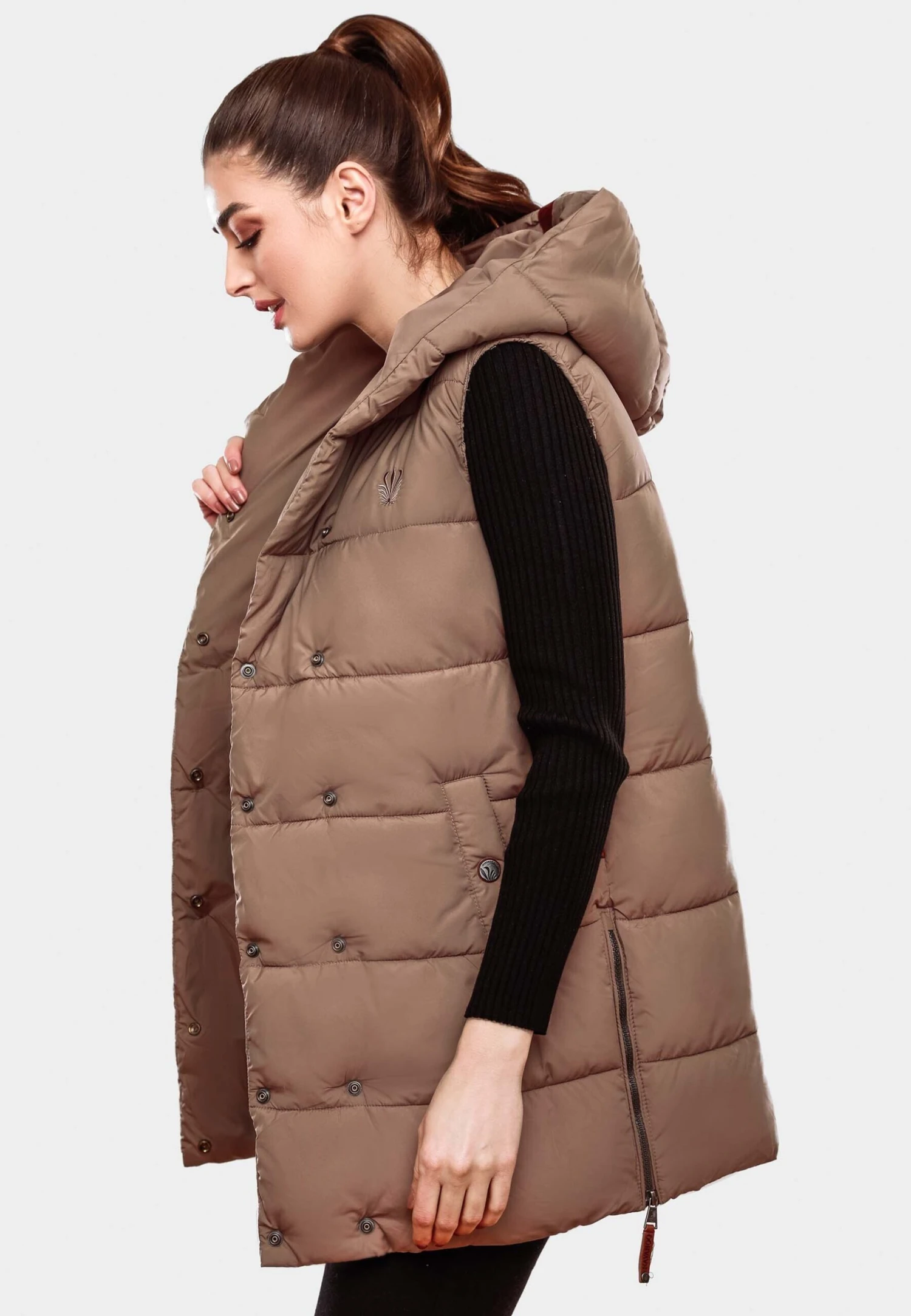 Navahoo Madilynaa - Bodywarmer - Dark Taupe 6 Navahoo Madilynaa - Bodywarmer - Dark Taupe - Afbeelding 4
