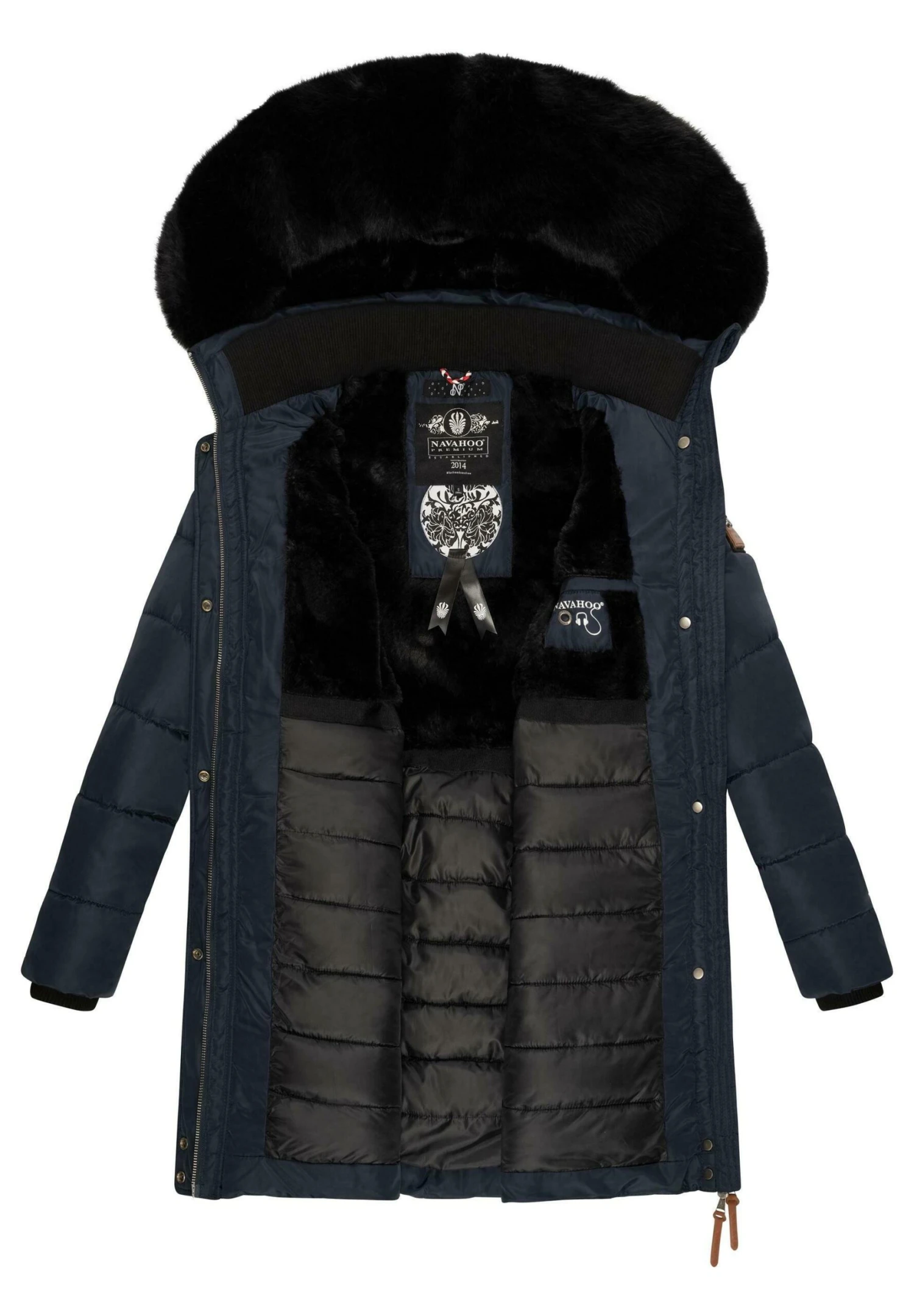 Navahoo Paula - Winterjas - Blue With Black Fur 6 Navahoo Paula - Winterjas - Blue With Black Fur - Afbeelding 4
