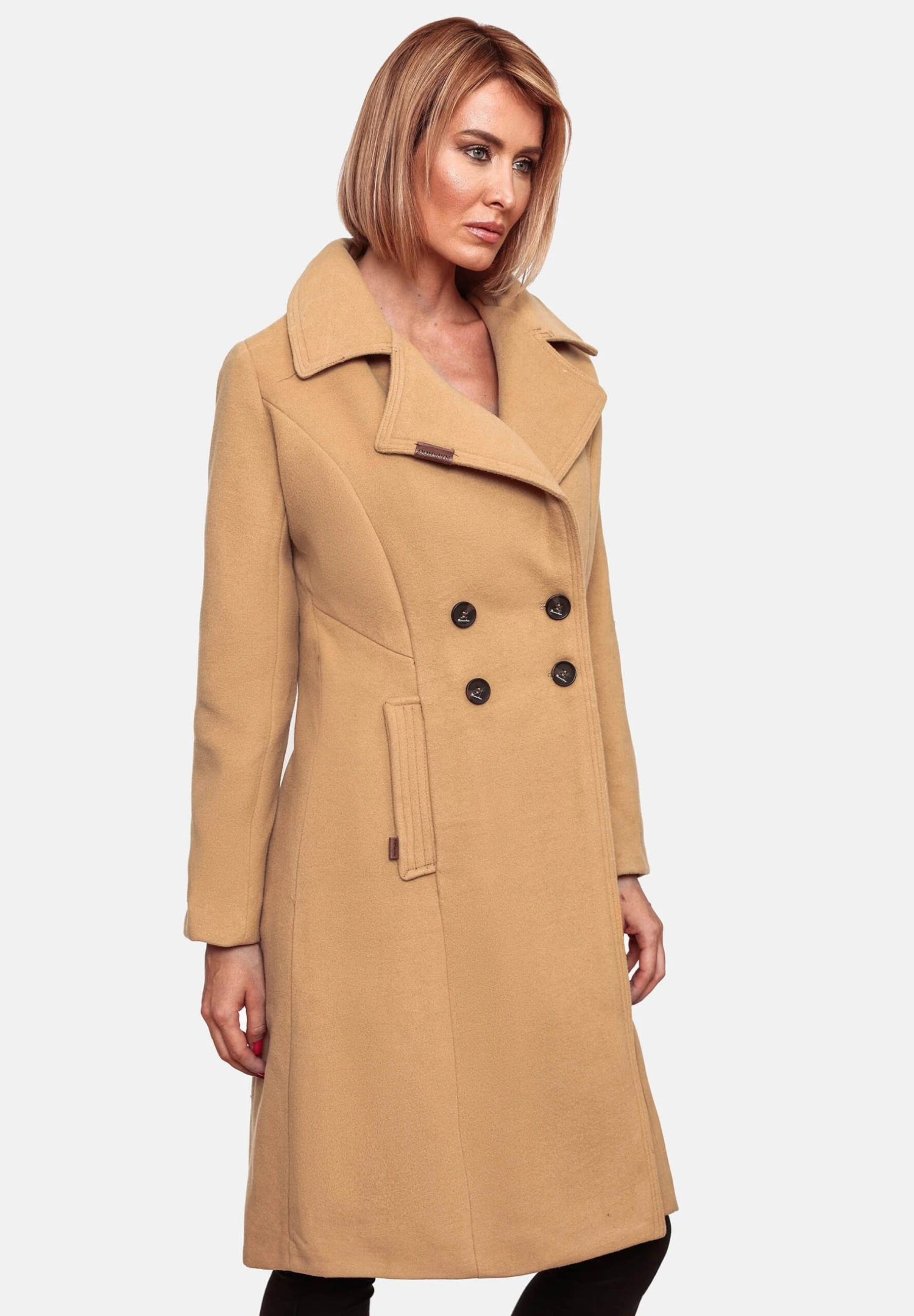 Navahoo Wooly - Halflange Jas - Camel 6 Navahoo Wooly - Halflange Jas - Camel - Afbeelding 4