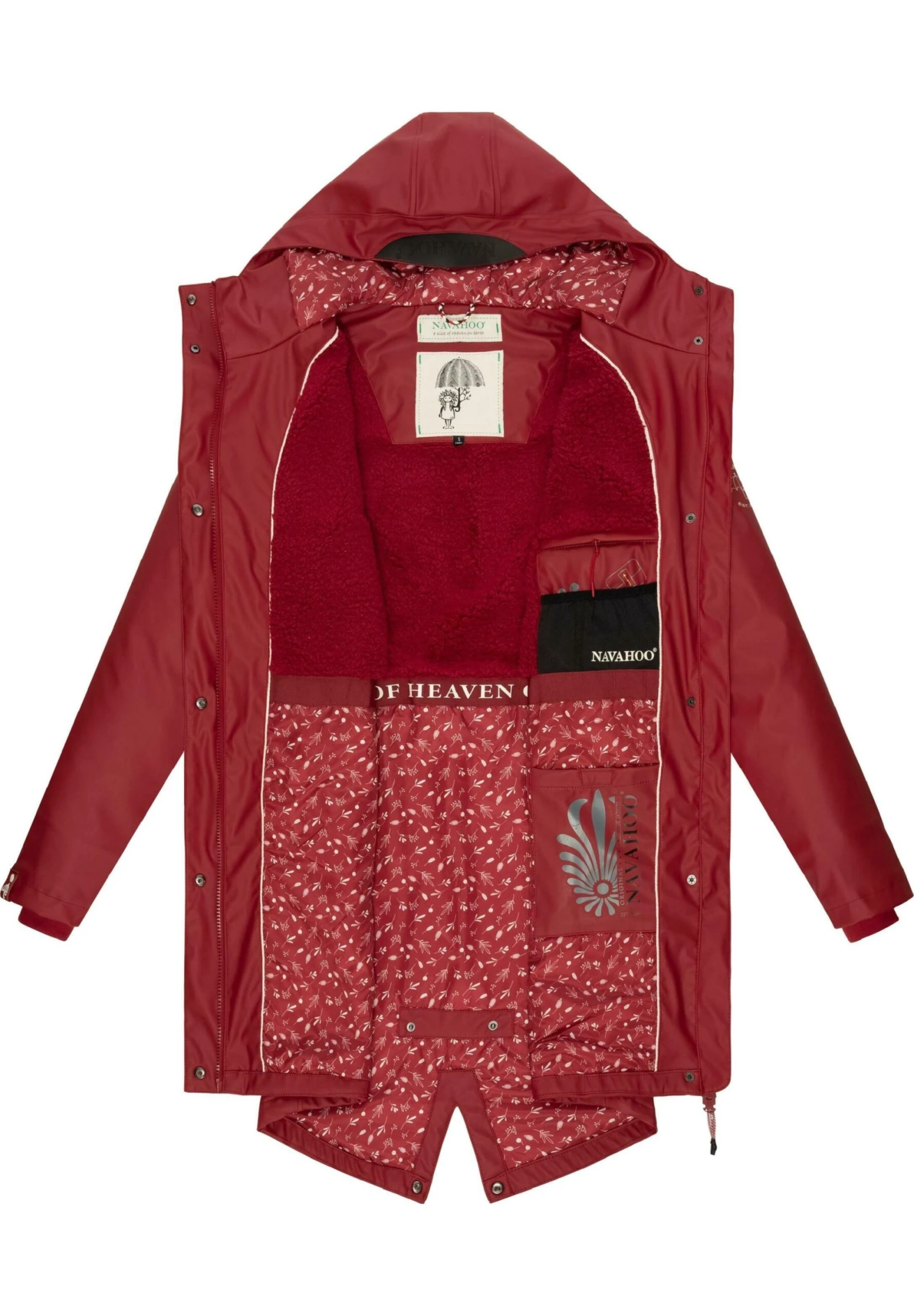 Navahoo Flower Of Ocean - Parka - Blood Red 6 Navahoo Flower Of Ocean - Parka - Blood Red - Afbeelding 4
