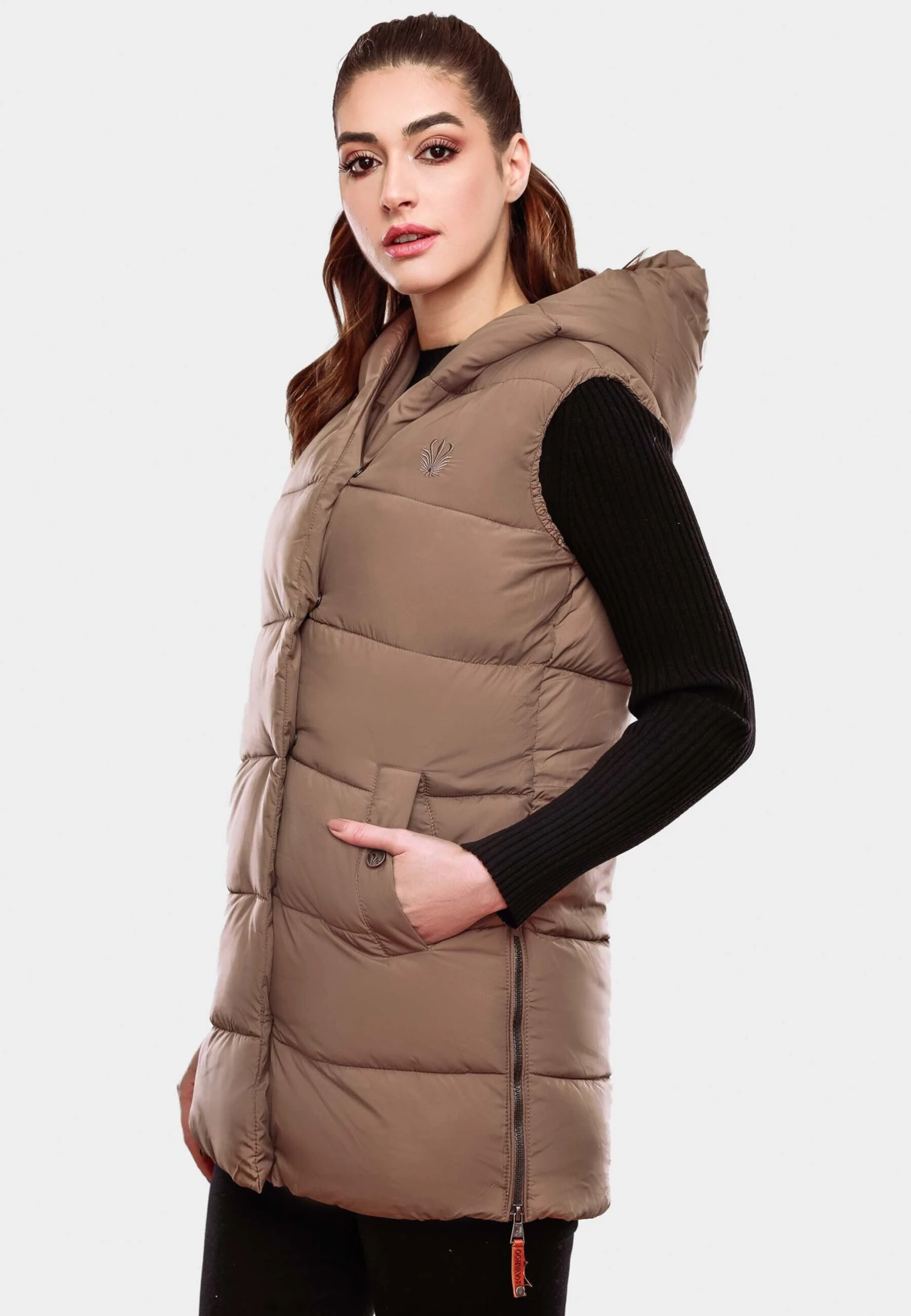 Navahoo Madilynaa - Bodywarmer - Dark Taupe 5 Navahoo Madilynaa - Bodywarmer - Dark Taupe - Afbeelding 3