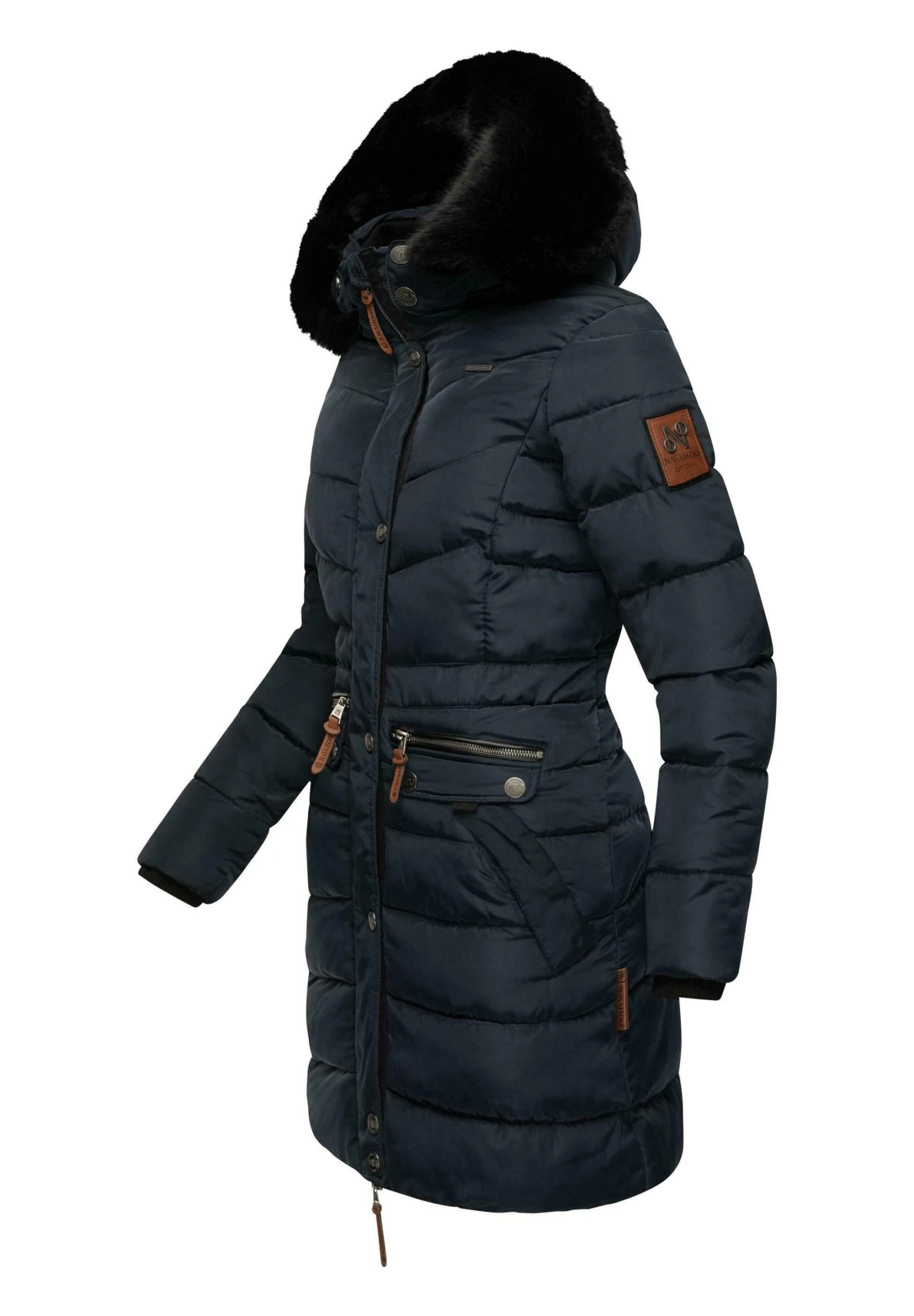 Navahoo Paula - Winterjas - Blue With Black Fur 5 Navahoo Paula - Winterjas - Blue With Black Fur - Afbeelding 3