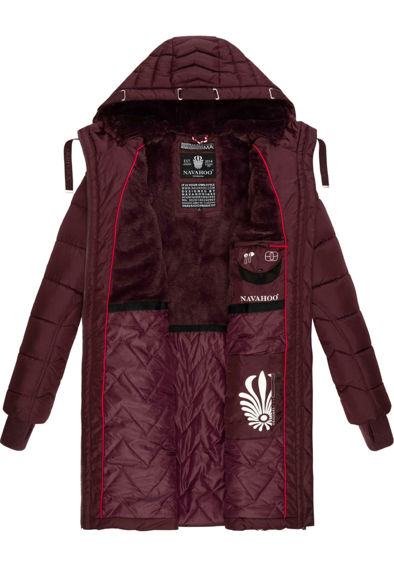 Navahoo Winterjas - Dark Red Melange 10 Navahoo Winterjas - Dark Red Melange - Afbeelding 8