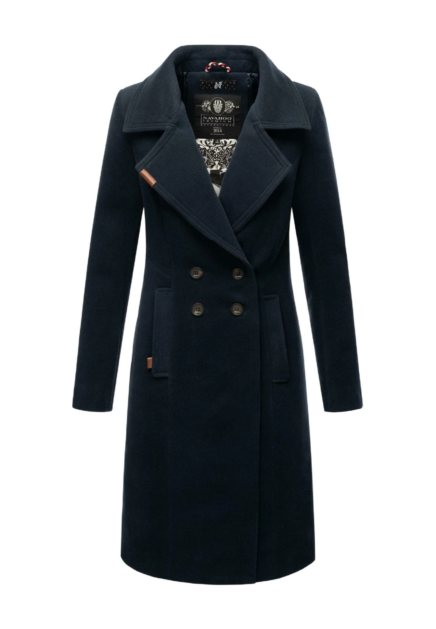 Navahoo Wooly - Halflange Jas - Dark Blue 3 Navahoo Wooly - Halflange Jas - Dark Blue