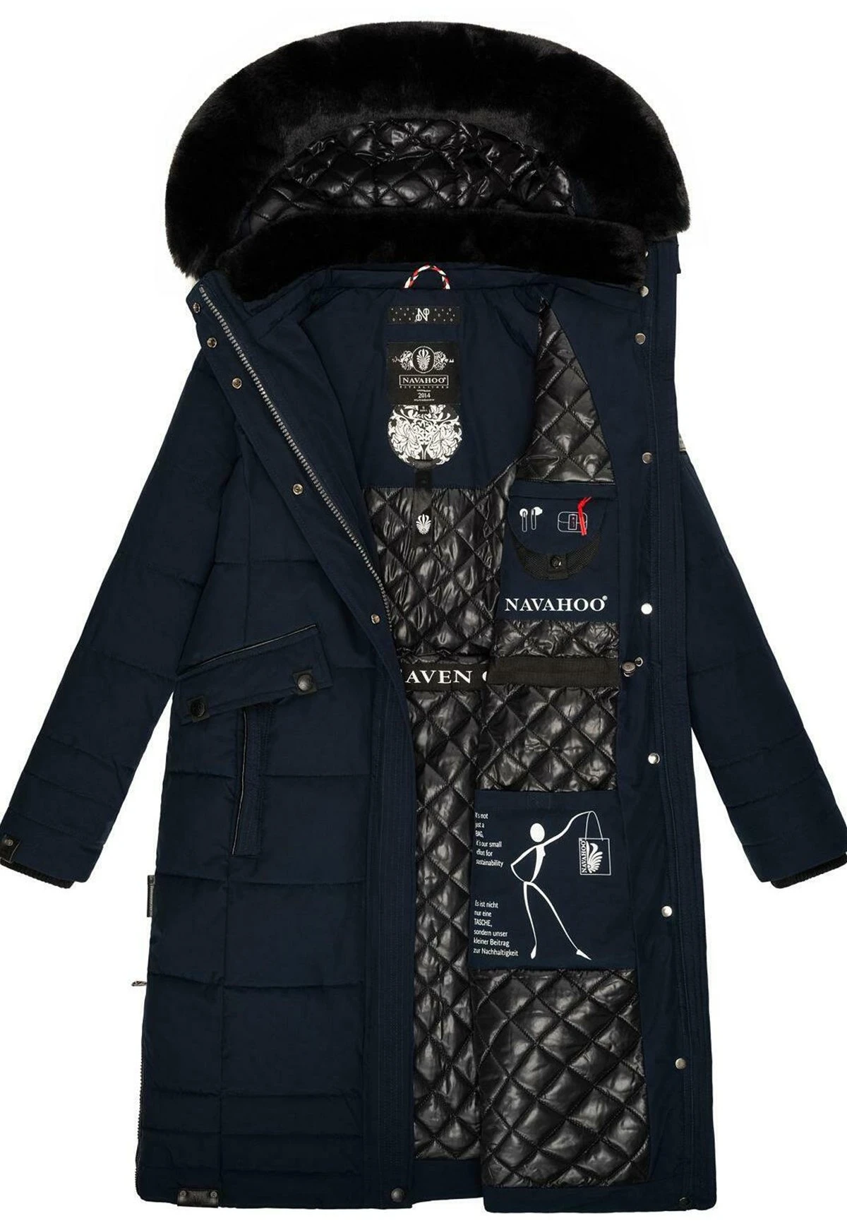 Navahoo Fahmiyaa - Winterjas - Dark Blue 5 Navahoo Fahmiyaa - Winterjas - Dark Blue - Afbeelding 3