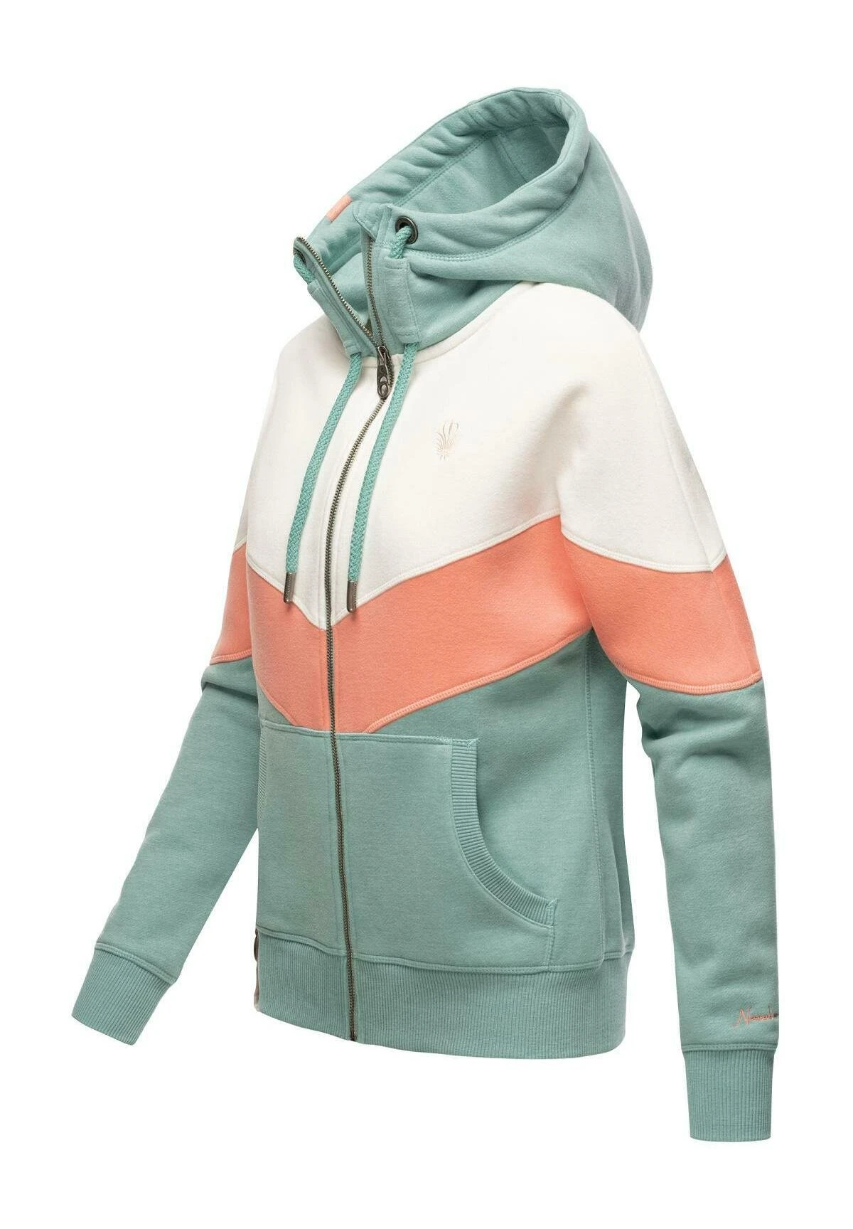 Navahoo Sweater Met Rits - Dusty Mint Melange 8 Navahoo Sweater Met Rits - Dusty Mint Melange - Afbeelding 6