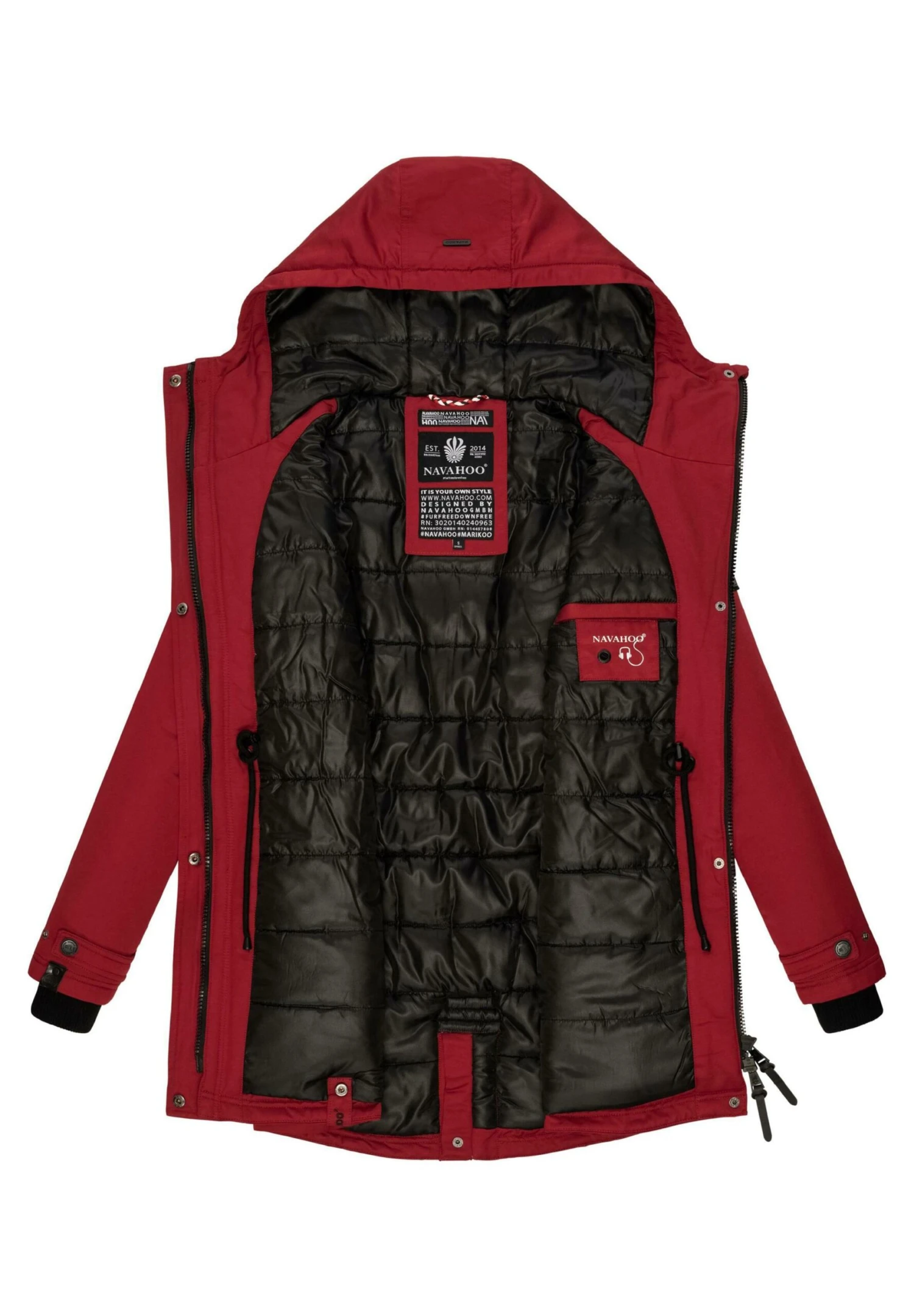 Navahoo Avrille Ii - Winterjas - Blood Red 9 Navahoo Avrille Ii - Winterjas - Blood Red - Afbeelding 7