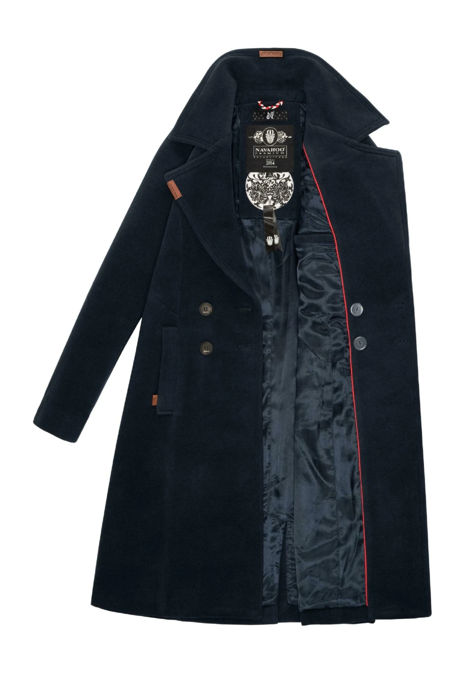 Navahoo Wooly - Halflange Jas - Dark Blue 5 Navahoo Wooly - Halflange Jas - Dark Blue - Afbeelding 3