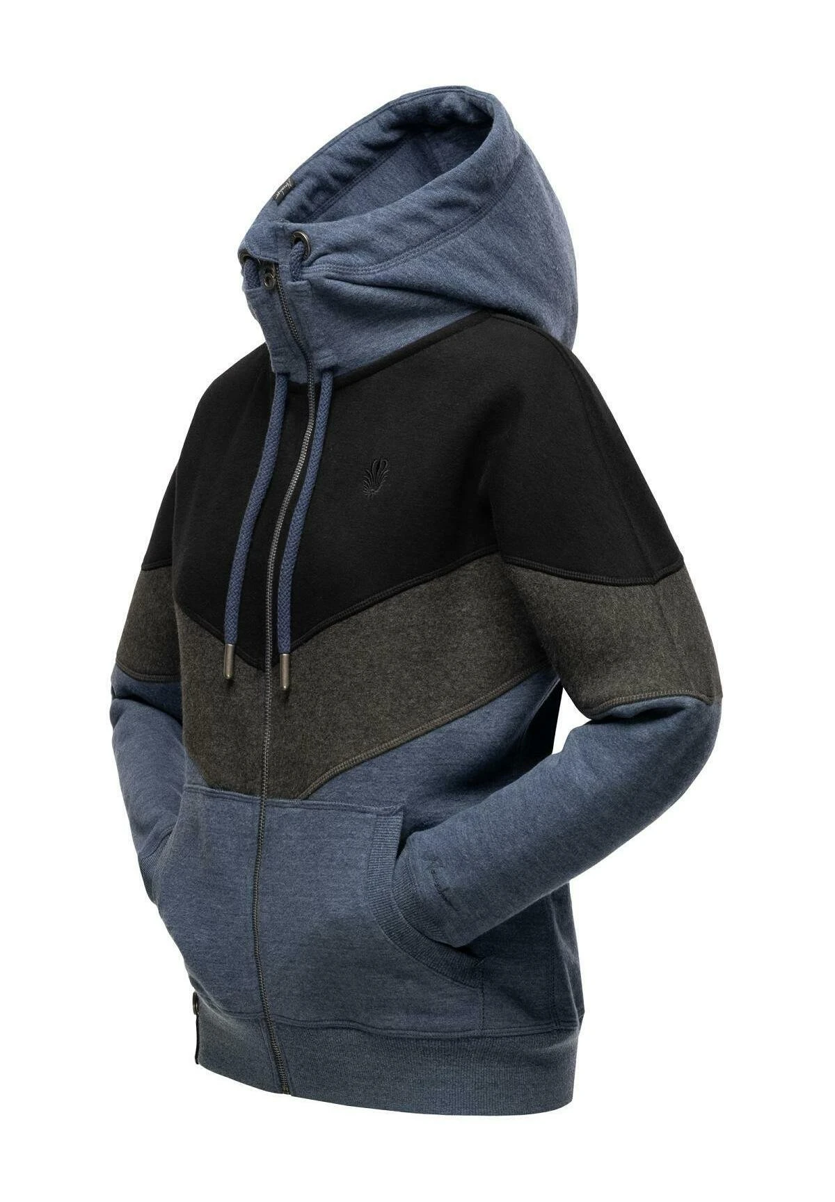 Navahoo Sweater Met Rits - Dusty Blue Melange 6 Navahoo Sweater Met Rits - Dusty Blue Melange - Afbeelding 4