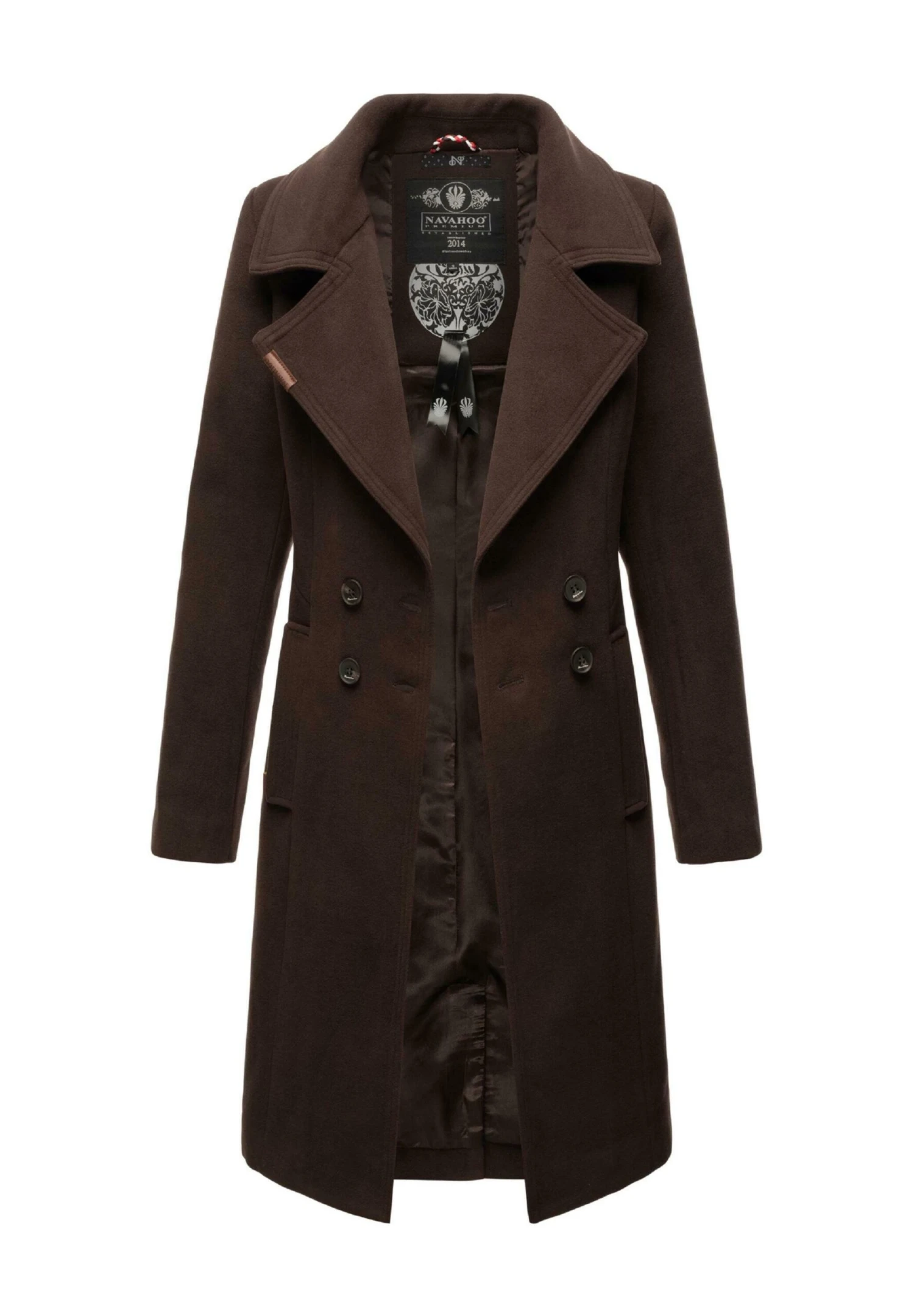 Navahoo Wooly - Halflange Jas - Dark Choco 8 Navahoo Wooly - Halflange Jas - Dark Choco - Afbeelding 6